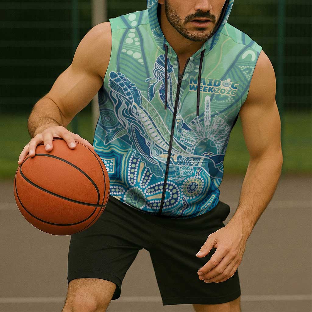 NAIDOC Week - 50 Years Deadly Torres Strait Sleeveless Zip Hoodie Pastel Waves