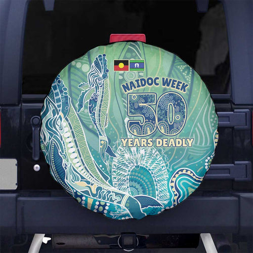 NAIDOC Week - 50 Years Deadly Torres Strait Spare Tire Cover Pastel Waves