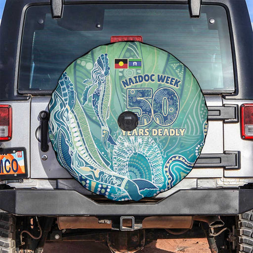 NAIDOC Week - 50 Years Deadly Torres Strait Spare Tire Cover Pastel Waves