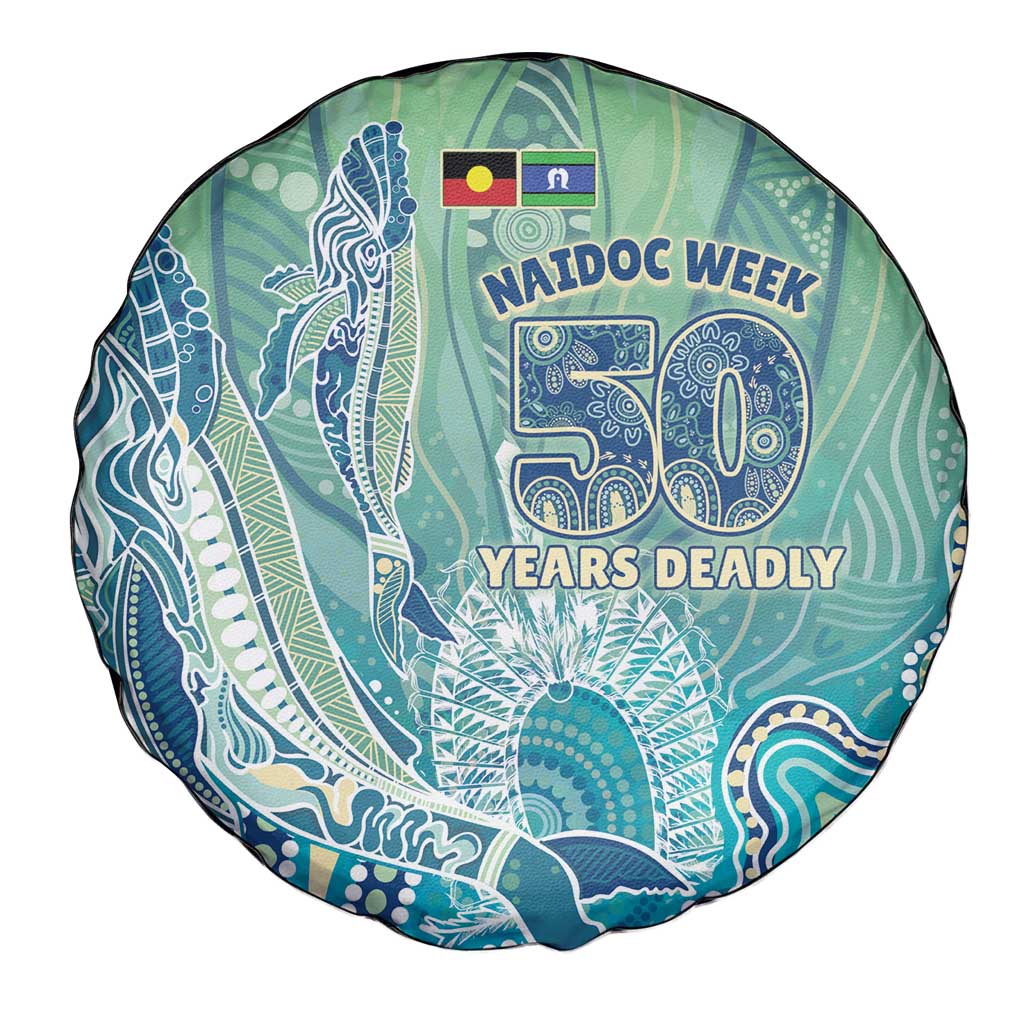 NAIDOC Week - 50 Years Deadly Torres Strait Spare Tire Cover Pastel Waves
