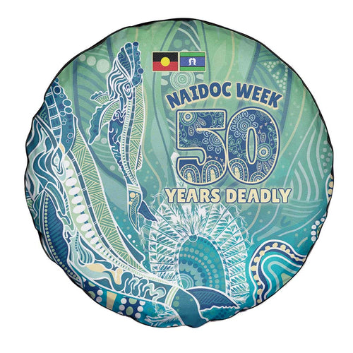 NAIDOC Week - 50 Years Deadly Torres Strait Spare Tire Cover Pastel Waves