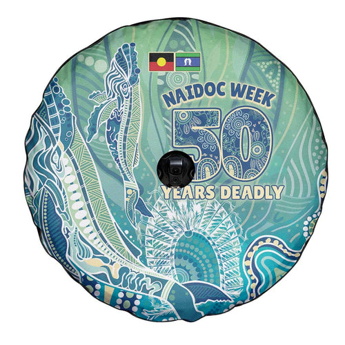 NAIDOC Week - 50 Years Deadly Torres Strait Spare Tire Cover Pastel Waves
