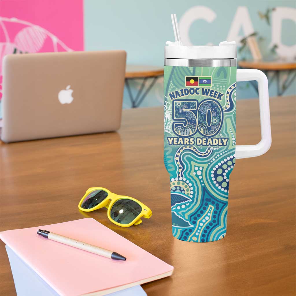 NAIDOC Week - 50 Years Deadly Torres Strait Tumbler With Handle Pastel Waves