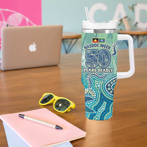 NAIDOC Week - 50 Years Deadly Torres Strait Tumbler With Handle Pastel Waves