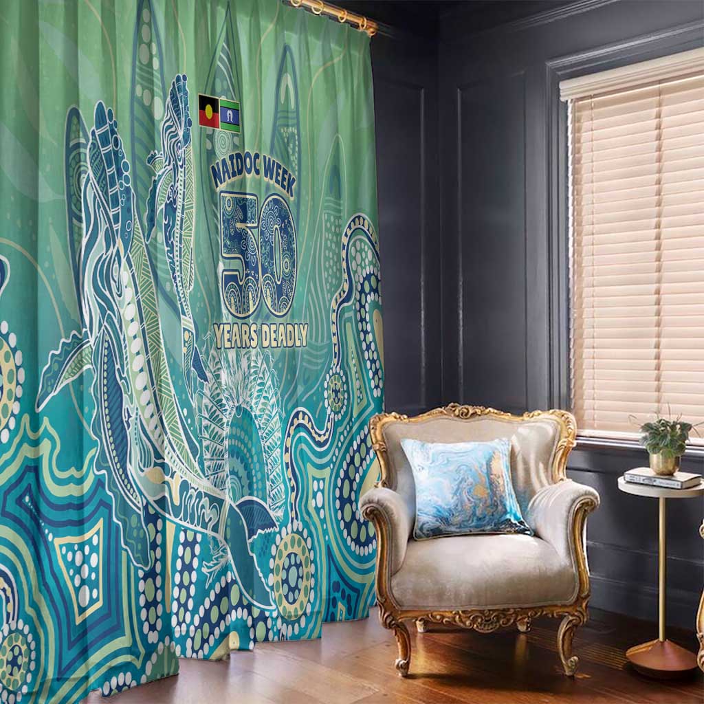 NAIDOC Week - 50 Years Deadly Torres Strait Window Curtain Pastel Waves