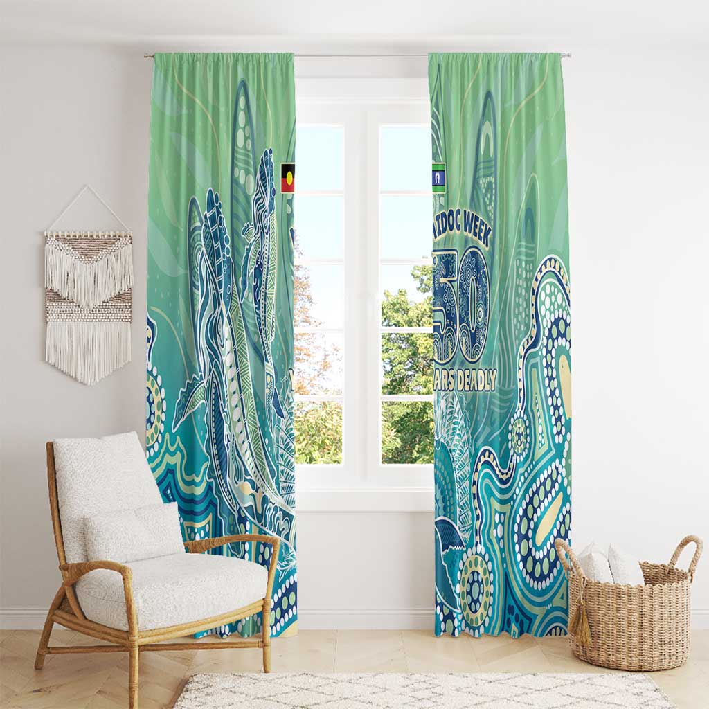 NAIDOC Week - 50 Years Deadly Torres Strait Window Curtain Pastel Waves