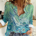 NAIDOC Week - 50 Years Deadly Torres Strait Women Casual Shirt Pastel Waves