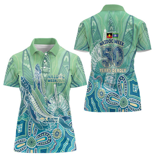 NAIDOC Week - 50 Years Deadly Torres Strait Women Polo Shirt Pastel Waves