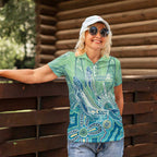 NAIDOC Week - 50 Years Deadly Torres Strait Women Polo Shirt Pastel Waves