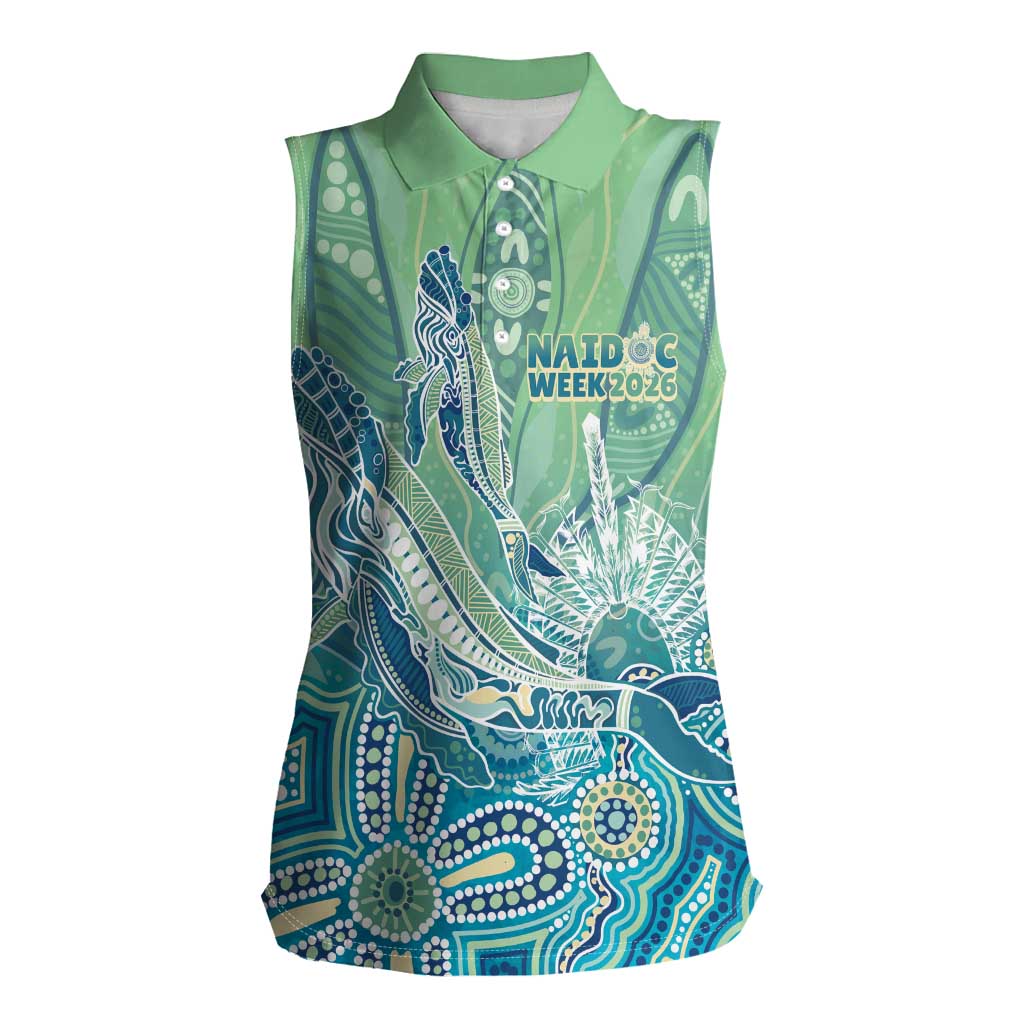 NAIDOC Week - 50 Years Deadly Torres Strait Women Sleeveless Polo Shirt Pastel Waves