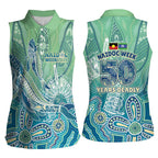 NAIDOC Week - 50 Years Deadly Torres Strait Women Sleeveless Polo Shirt Pastel Waves