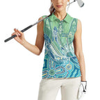 NAIDOC Week - 50 Years Deadly Torres Strait Women Sleeveless Polo Shirt Pastel Waves