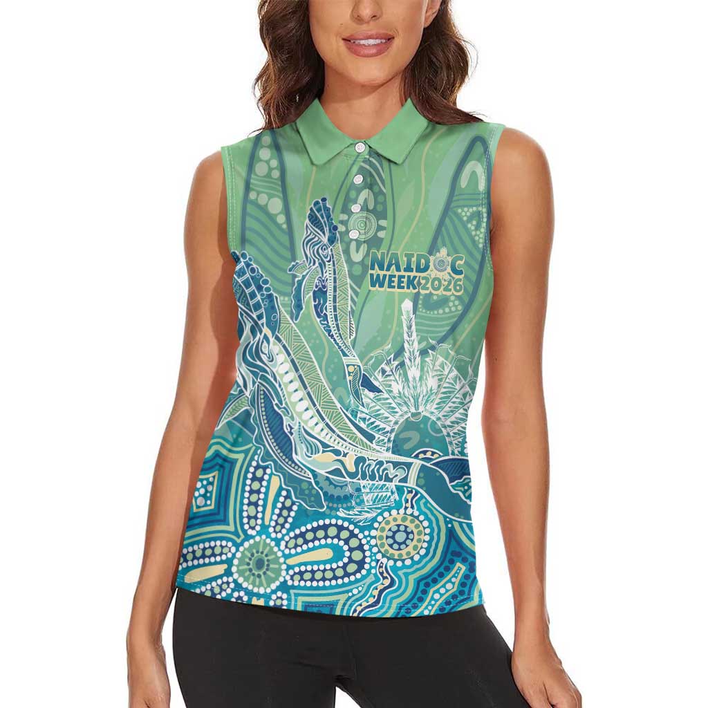 NAIDOC Week - 50 Years Deadly Torres Strait Women Sleeveless Polo Shirt Pastel Waves