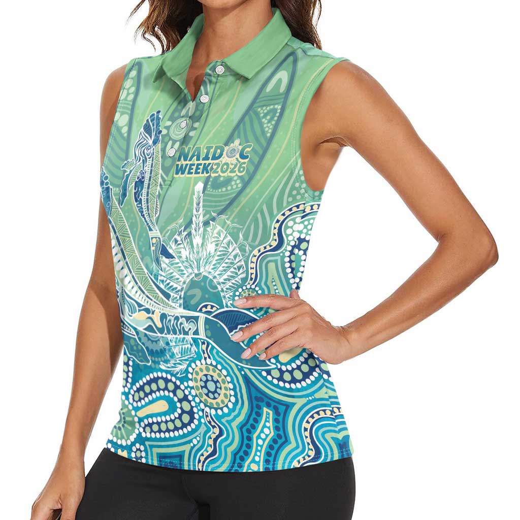 NAIDOC Week - 50 Years Deadly Torres Strait Women Sleeveless Polo Shirt Pastel Waves