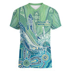 NAIDOC Week - 50 Years Deadly Torres Strait Women V-Neck T-Shirt Pastel Waves