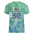 NAIDOC Week - 50 Years Deadly Torres Strait Women V-Neck T-Shirt Pastel Waves