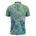 NAIDOC Week - 50 Years Deadly Torres Strait Zipper Polo Shirt Pastel Waves