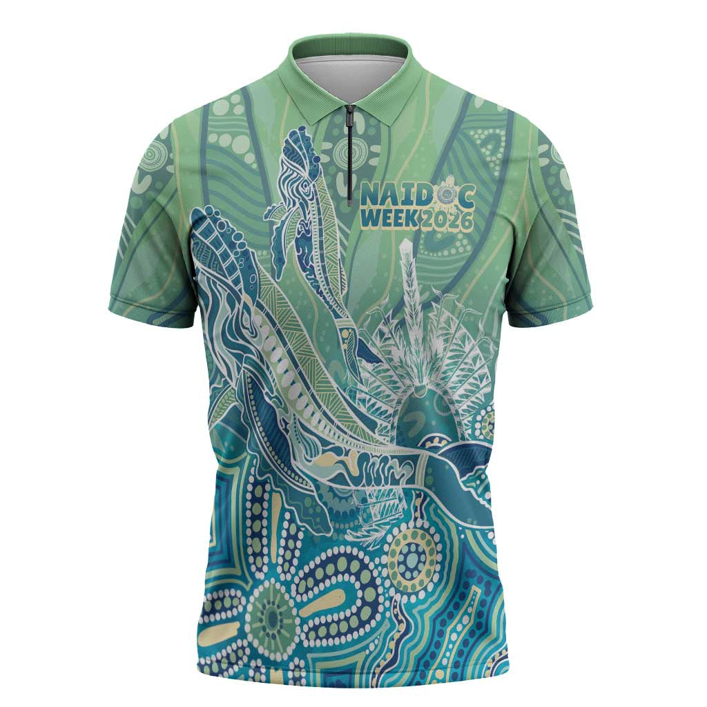 NAIDOC Week - 50 Years Deadly Torres Strait Zipper Polo Shirt Pastel Waves