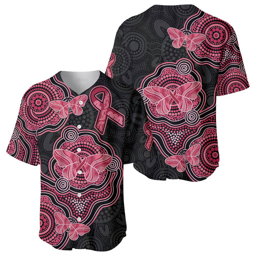 Australia Indigenous Mother's Day Baseball Jersey Aboriginal Breast Cancer Ribbon