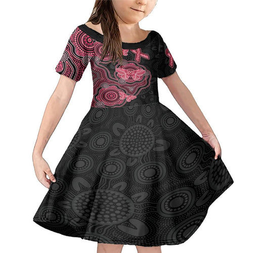 Australia Indigenous Mother's Day Family Matching Mermaid Dress and Hawaiian Shirt Aboriginal Breast Cancer Ribbon