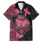 Australia Indigenous Mother's Day Family Matching Mermaid Dress and Hawaiian Shirt Aboriginal Breast Cancer Ribbon