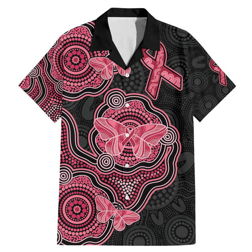 Australia Indigenous Mother's Day Family Matching Mermaid Dress and Hawaiian Shirt Aboriginal Breast Cancer Ribbon