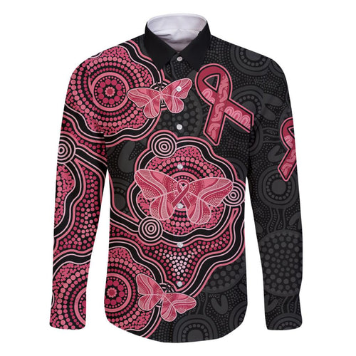 Australia Indigenous Mother's Day Family Matching Summer Maxi Dress and Hawaiian Shirt Aboriginal Breast Cancer Ribbon