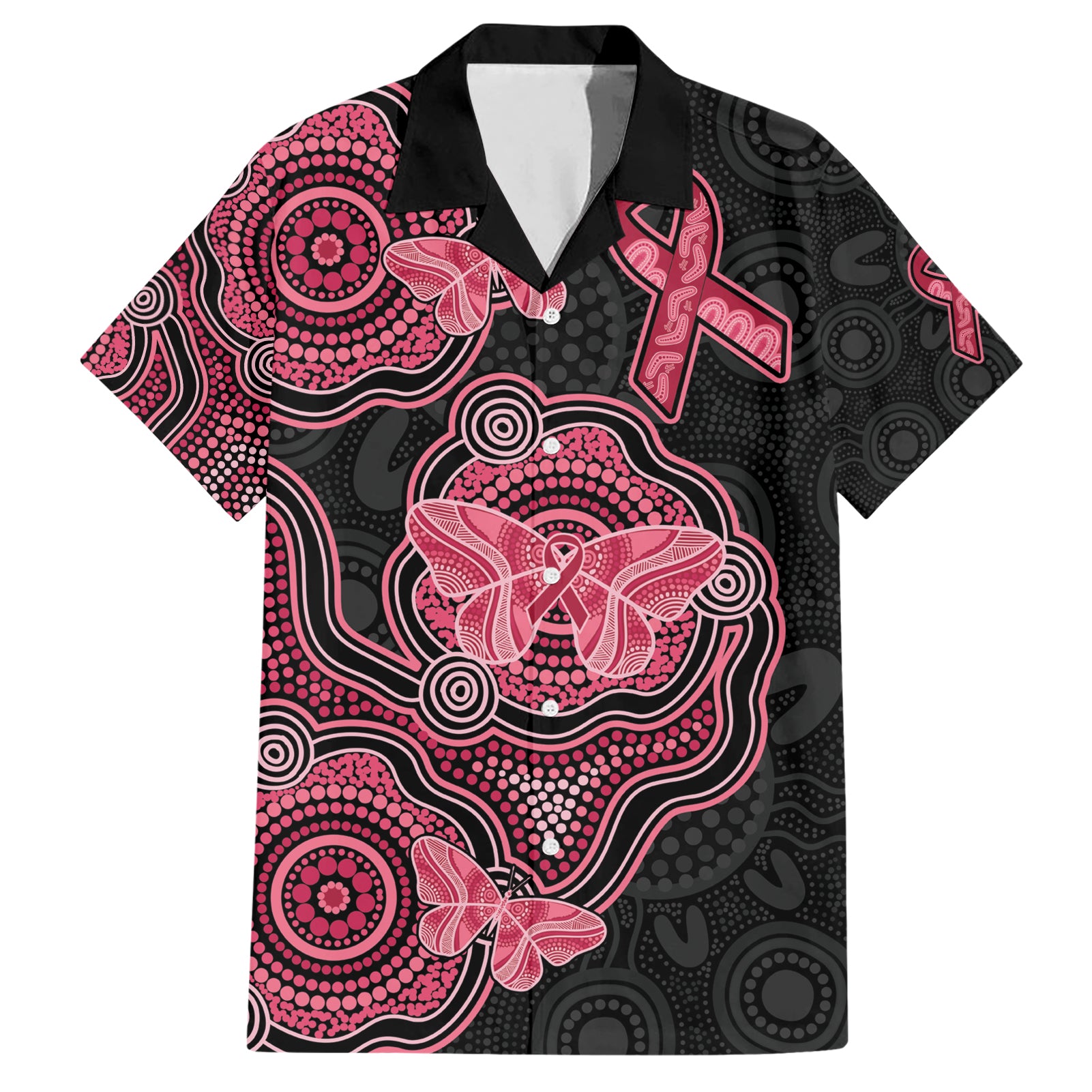 Australia Indigenous Mother's Day Hawaiian Shirt Aboriginal Breast Cancer Ribbon