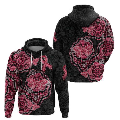 Australia Indigenous Mother's Day Hoodie Aboriginal Breast Cancer Ribbon