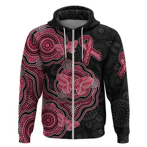 Australia Indigenous Mother's Day Hoodie Aboriginal Breast Cancer Ribbon