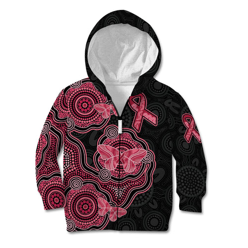 Australia Indigenous Mother's Day Kid Hoodie Aboriginal Breast Cancer Ribbon