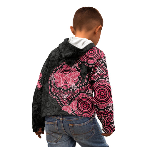 Australia Indigenous Mother's Day Kid Hoodie Aboriginal Breast Cancer Ribbon