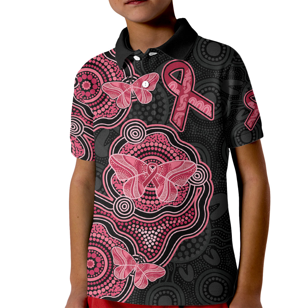 Australia Indigenous Mother's Day Kid Polo Shirt Aboriginal Breast Cancer Ribbon