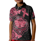 Australia Indigenous Mother's Day Kid Polo Shirt Aboriginal Breast Cancer Ribbon