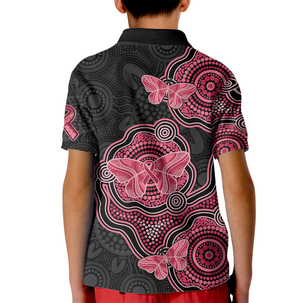 Australia Indigenous Mother's Day Kid Polo Shirt Aboriginal Breast Cancer Ribbon