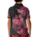 Australia Indigenous Mother's Day Kid Polo Shirt Aboriginal Breast Cancer Ribbon