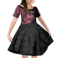 Australia Indigenous Mother's Day Kid Short Sleeve Dress Aboriginal Breast Cancer Ribbon