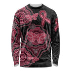 Australia Indigenous Mother's Day Long Sleeve Shirt Aboriginal Breast Cancer Ribbon