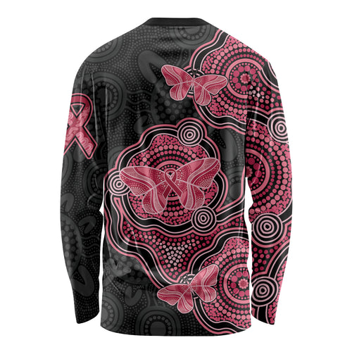 Australia Indigenous Mother's Day Long Sleeve Shirt Aboriginal Breast Cancer Ribbon
