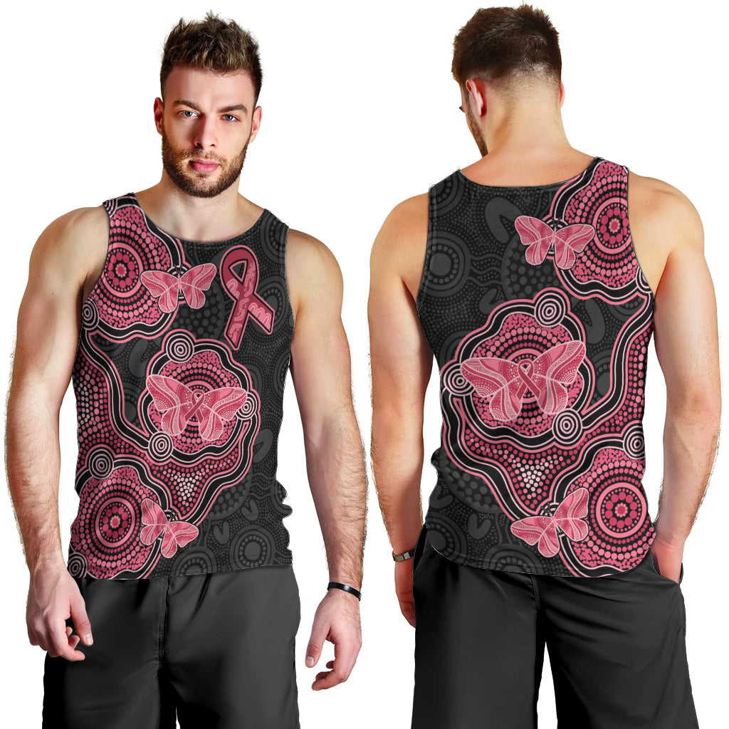 Australia Indigenous Mother's Day Men Tank Top Aboriginal Breast Cancer Ribbon