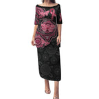 Australia Indigenous Mother's Day Puletasi Aboriginal Breast Cancer Ribbon