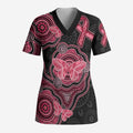 Australia Indigenous Mother's Day Scrub Top Aboriginal Breast Cancer Ribbon - Aussie Hoodie