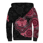 Australia Indigenous Mother's Day Sherpa Hoodie Aboriginal Breast Cancer Ribbon