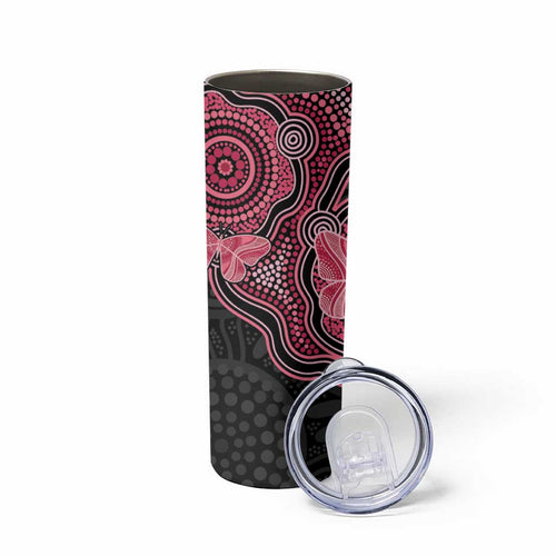 Australia Indigenous Mother's Day Skinny Tumbler Aboriginal Breast Cancer Ribbon