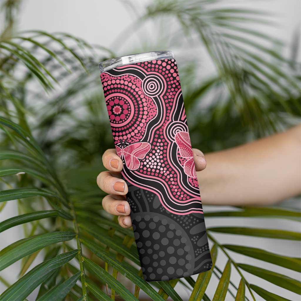 Australia Indigenous Mother's Day Skinny Tumbler Aboriginal Breast Cancer Ribbon