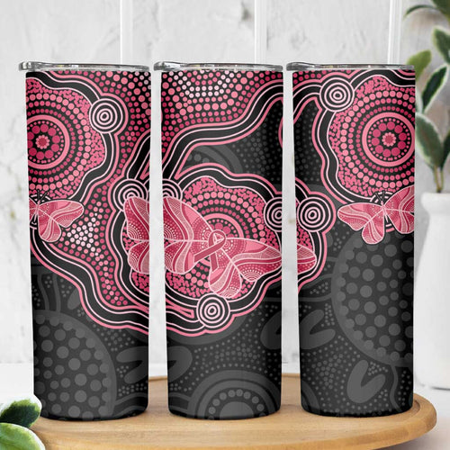 Australia Indigenous Mother's Day Skinny Tumbler Aboriginal Breast Cancer Ribbon
