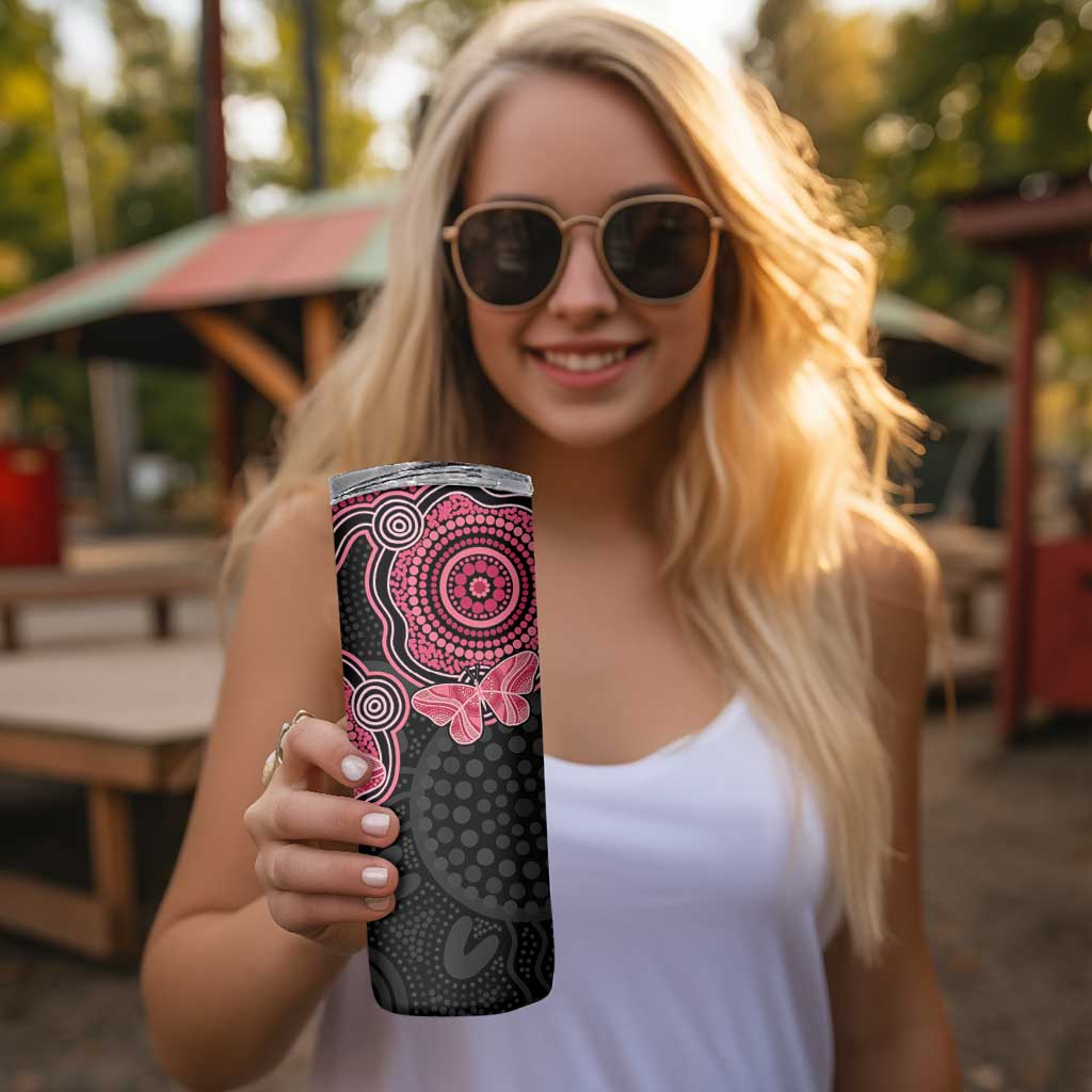 Australia Indigenous Mother's Day Skinny Tumbler Aboriginal Breast Cancer Ribbon