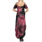 Australia Indigenous Mother's Day Summer Maxi Dress Aboriginal Breast Cancer Ribbon