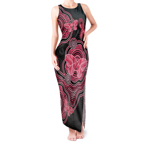 Australia Indigenous Mother's Day Tank Maxi Dress Aboriginal Breast Cancer Ribbon