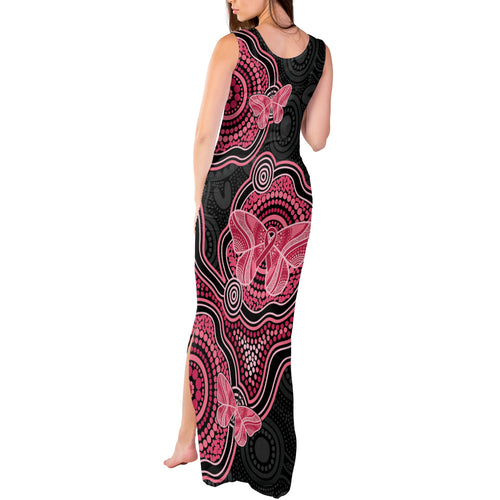 Australia Indigenous Mother's Day Tank Maxi Dress Aboriginal Breast Cancer Ribbon